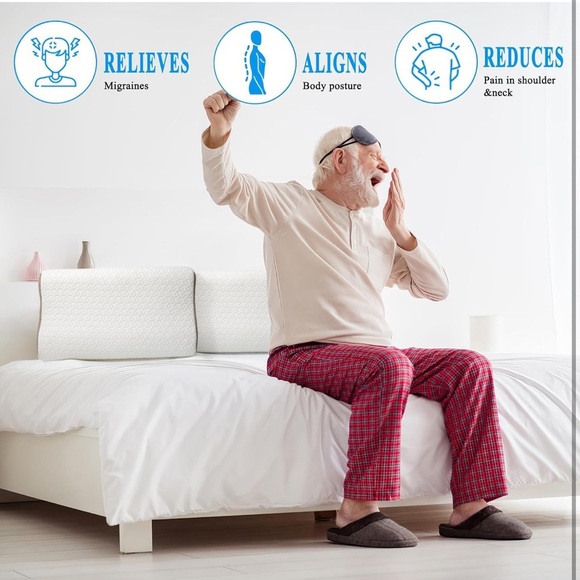Bed Pillow for Seniors & Elderly, New Material Firm Enhanced Neck Support - Picture 5 of 8